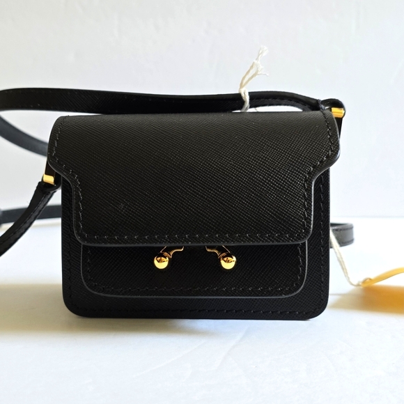 Marni Handbags - MARNI Nano Trunk Crossbody Bag Black
